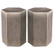 Home Square Small Transitional Ceramic Side Table in Gray - Set of 2