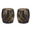 Home Square Transitional Iron Metal Side Table in Dark Brown - Set of 2