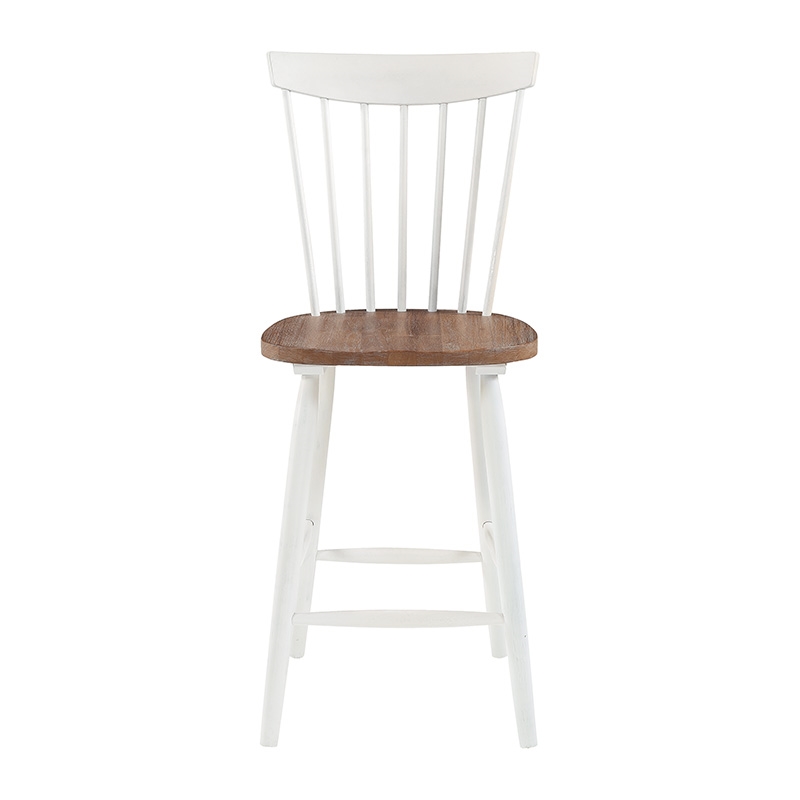 Home Square Counter Wood Stool in Toffee Finished and Cream Base - Set of 2