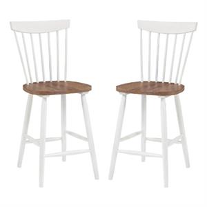 home square counter wood stool in toffee finished and cream base