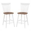 Home Square Counter Wood Stool in Toffee Finished and Cream Base - Set of 2