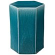 Home Square Small Transitional Ceramic Side Table in Azure Blue - Set of 2