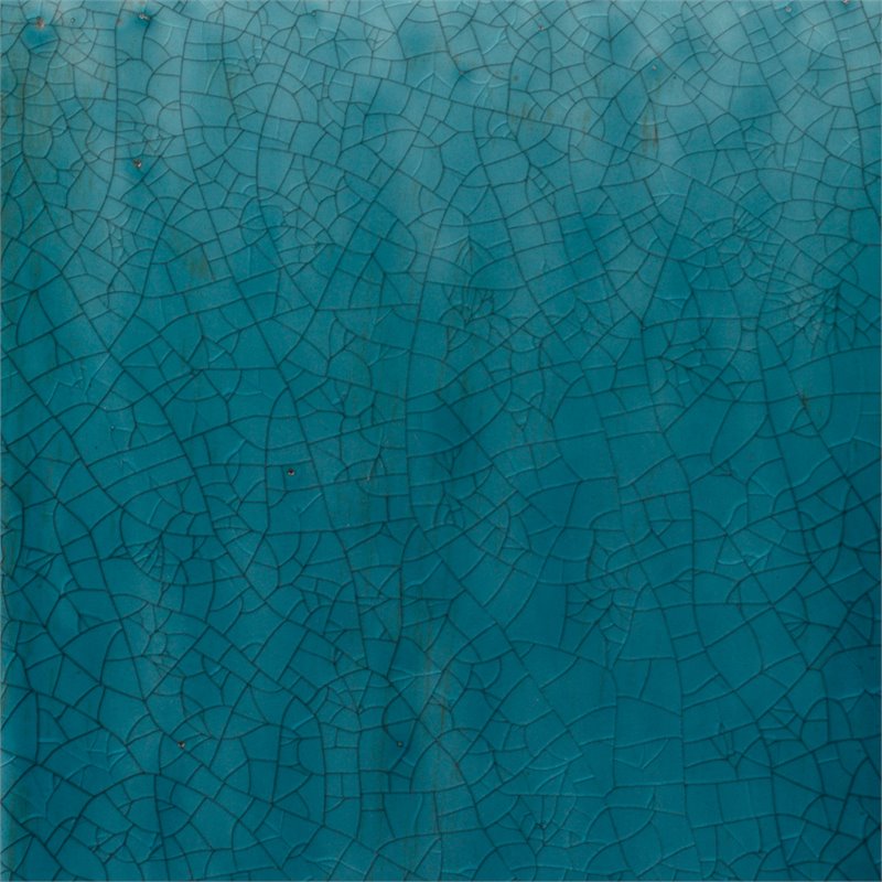 Home Square Small Transitional Ceramic Side Table in Azure Blue - Set of 2