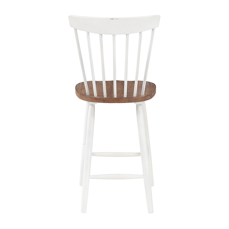 Home Square Counter Wood Stool with Toffee Finished and Cream Base - Set of 3