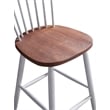 Home Square Counter Wood Stool with Toffee Finished and Cream Base - Set of 3