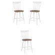 Home Square Counter Wood Stool with Toffee Finished and Cream Base - Set of 3