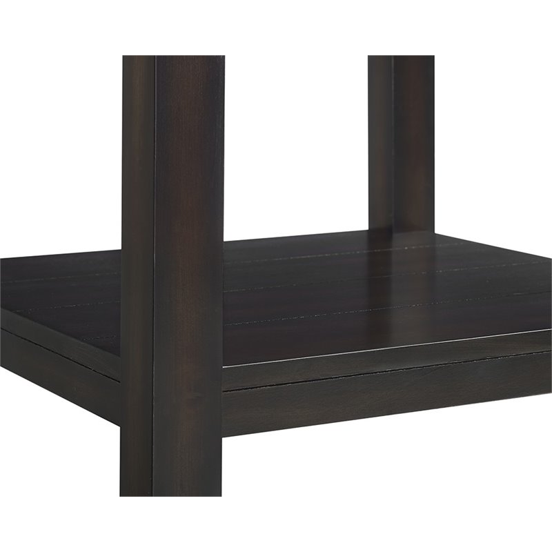 Home Square Square Marble Top End Table in Espresso - Set of 2