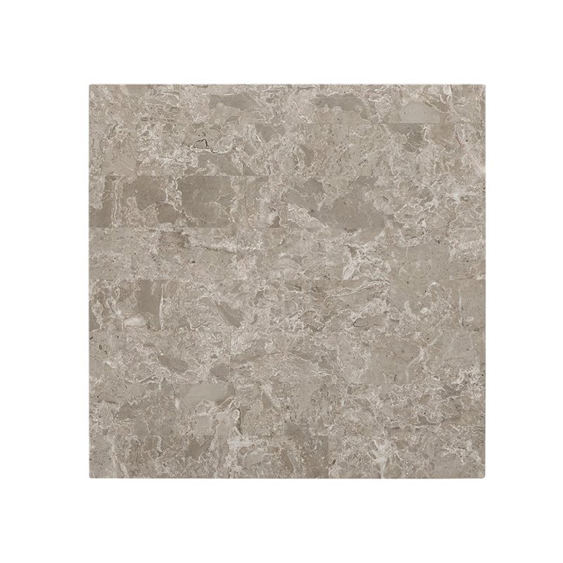 Home Square Square Marble Top End Table in Espresso - Set of 2