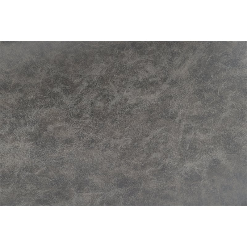 Home Square Height Adjustable Stool in Charcoal Faux Leather - Set of 3