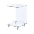 Home Square Acrylic Snack Table with Bottom Shelf in Clear - Set of 2