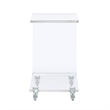 Home Square Acrylic Snack Table with Bottom Shelf in Clear - Set of 2