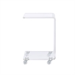 Home Square Acrylic Snack Table with Bottom Shelf in Clear - Set of 2