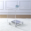 Home Square Acrylic Snack Table with Bottom Shelf in Clear - Set of 2