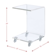 Home Square Acrylic Snack Table with Bottom Shelf in Clear - Set of 2