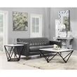 Home Square Conner Square End Table in White Marble and Black Base - Set of 2