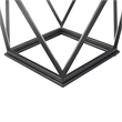 Home Square Conner Square End Table in White Marble and Black Base - Set of 2