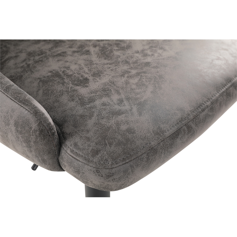 Home Square Height Adjustable Stool in Charcoal Faux Leather - Set of 2