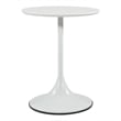 Home Square Flower Side Table in White Top and White Base - Set of 2