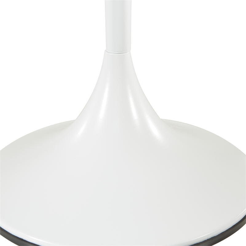 Home Square Flower Side Table in White Top and White Base - Set of 2