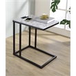 Home Square C-Table in Black Base and White Marble Top - Set of 2