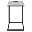 Home Square C-Table in Black Base and White Marble Top - Set of 2