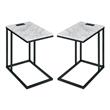 Home Square C-Table in Black Base and White Marble Top - Set of 2