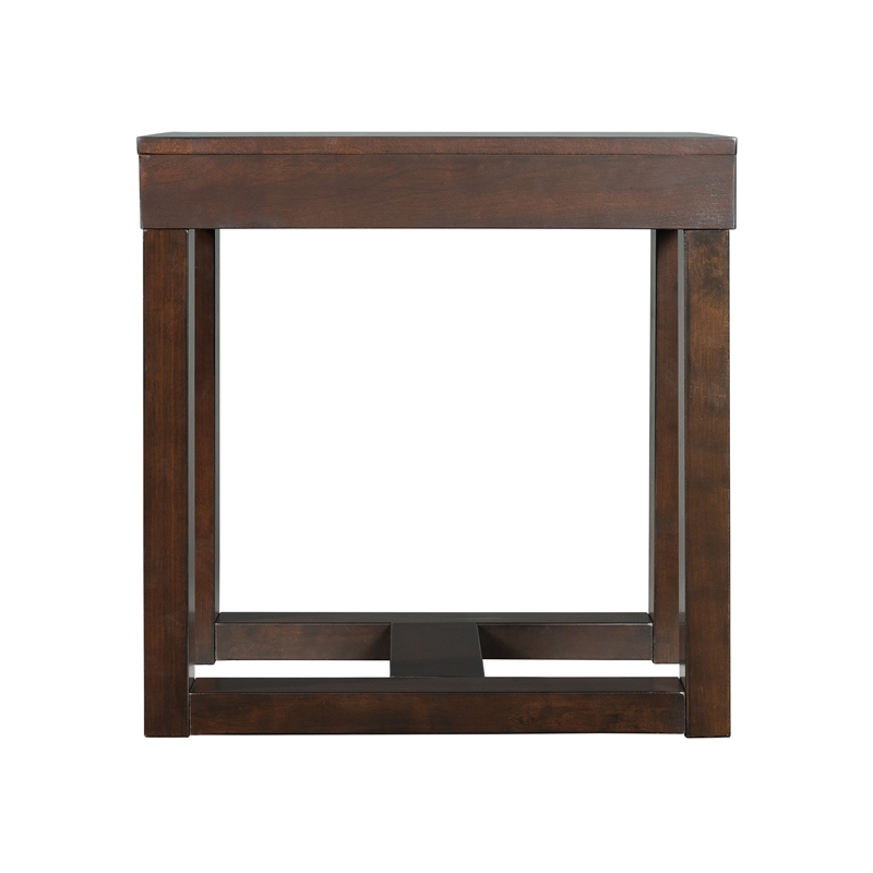 Home Square Traditional Square End Table in Cherry Finish - Set of 2