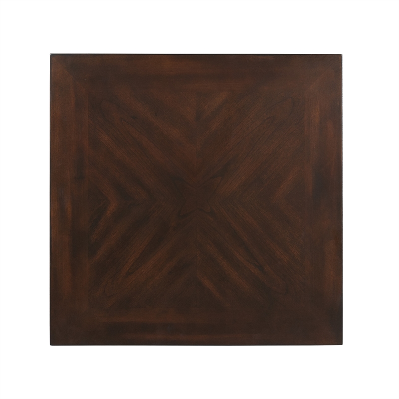 Home Square Traditional Square End Table in Cherry Finish - Set of 2