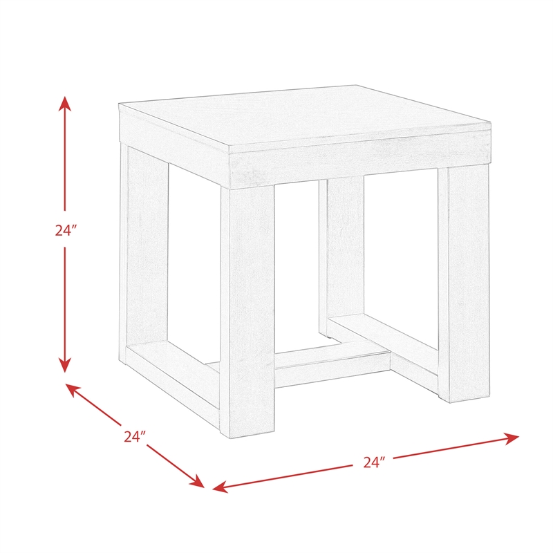 Home Square Traditional Square End Table in Cherry Finish - Set of 2