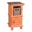 Home Square Transitional Wood End Table with Basket in Coral Orange - Set of 2