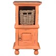 Home Square Transitional Wood End Table with Basket in Coral Orange - Set of 2