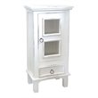 Home Square 1-Door Wood End Table & Nightstand in Distressed White - Set of 2