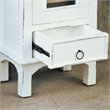Home Square 1-Door Wood End Table & Nightstand in Distressed White - Set of 2