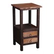 Home Square 2-Drawer Wood End Table in Distressed Black and Brown - Set of 2