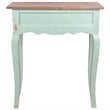 Home Square Transitional Wood Table with Limewash Top in Bahama Green - Set of 2
