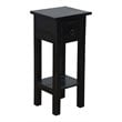 Home Square Narrow Wood Side Table in Distressed Antique Black - Set of 2