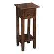 Home Square Narrow Wood Side Table in Old Java Brown & Antique Iron - Set of 2