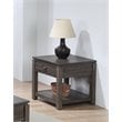 Home Square Wood End Table with Drawer and Shelf in Gray - Set of 2