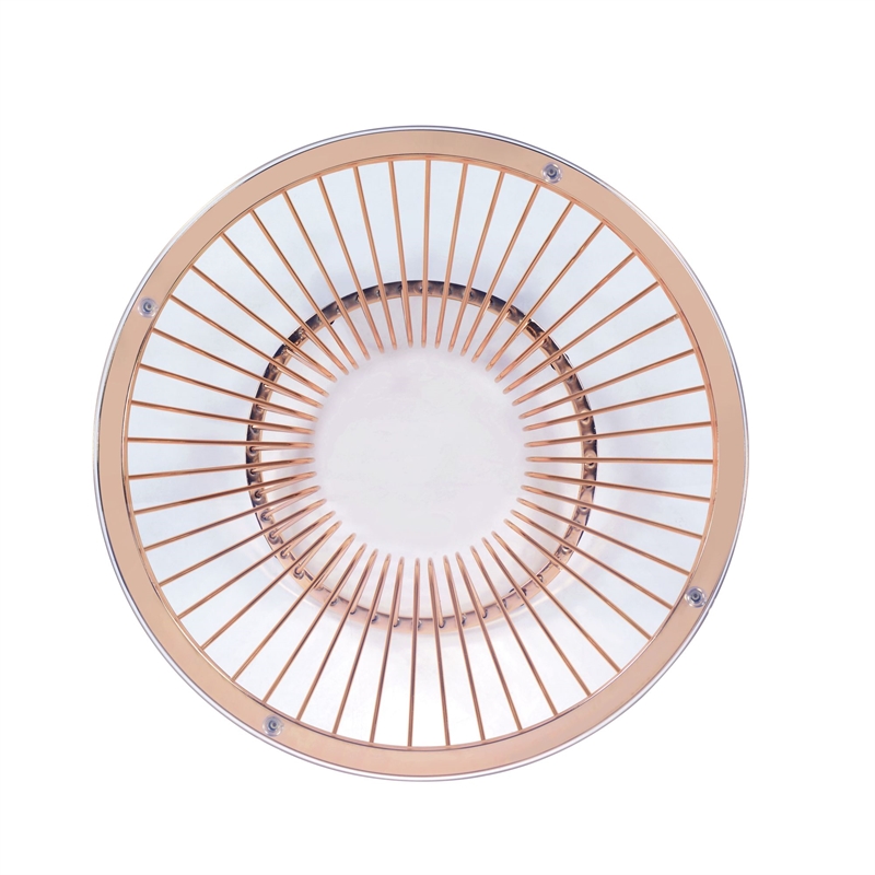 Home Square Modern Round Metal End Table in Gold Finish - Set of 2