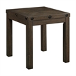 Home Square Square End Table with USB in Charcoal Finish - Set of 2