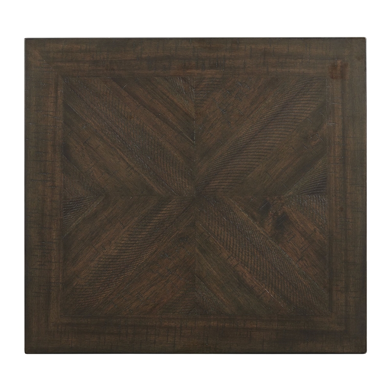 Home Square Square End Table with USB in Charcoal Finish - Set of 2