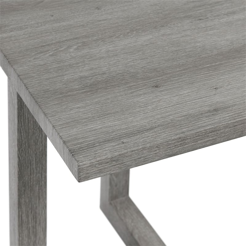 Home Square Square Wood End Table with X-Shaped Base in Gray - Set of 2