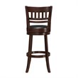 Home Square Faux Leather Swivel Bar Stool in Dark Cherry - Set of 2