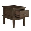Home Square Wood 1 Drawer End Table in Cherry Finish - Set of 2