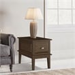 Home Square Wood 1 Drawer End Table in Cherry Finish - Set of 2