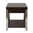 Home Square Metal Lift Top End Table in Espresso Finish - Set of 2
