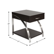 Home Square Metal Lift Top End Table in Espresso Finish - Set of 2