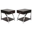 Home Square Metal Lift Top End Table in Espresso Finish - Set of 2