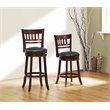Home Square Faux Leather Swivel Bar Stool in Dark Cherry - Set of 3