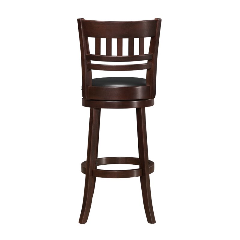 Home Square Faux Leather Swivel Bar Stool in Dark Cherry - Set of 3